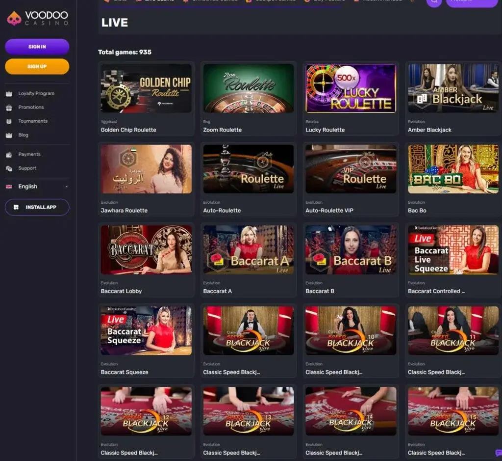 Voodoo Casino screenshot